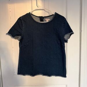 Merona Short Sleeve Denim Tee - Dark Blue